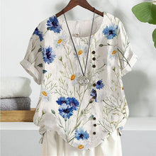 Load image into Gallery viewer, Flower-print Cotton and Linen Shirt