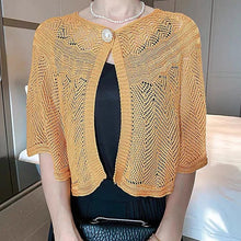 Load image into Gallery viewer, Hollow Shawl With Pearl Button