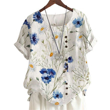 Load image into Gallery viewer, Flower-print Cotton and Linen Shirt