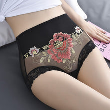 Load image into Gallery viewer, High Waist Lace Embroidered Panties