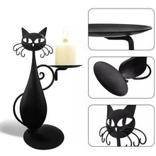Load image into Gallery viewer, Black Cat Candle Holder