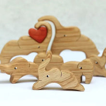 Load image into Gallery viewer, Wooden Elephant Family Puzzle