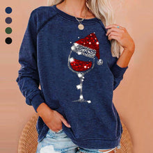 Load image into Gallery viewer, Christmas Wine Glass Print Sweatshirt