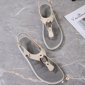 Summer Beach Solid Color Flip Flops For Women