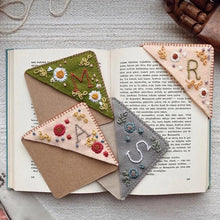 Load image into Gallery viewer, Personalized Hand Embroidered Corner Bookmark