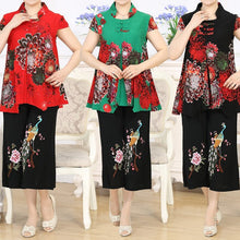 Load image into Gallery viewer, Elderly Cotton and Linen Two Piece Set