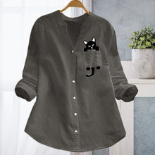 Load image into Gallery viewer, Long-sleeved V-neck Blouse