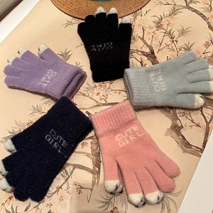 Cute Wool Knitted Gloves