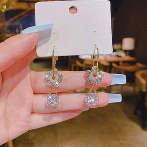 Fashion Flower Crystal Earrings