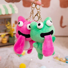 Load image into Gallery viewer, Cute Plush Animal Keychain Sticking out Tongue Frog