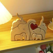 Load image into Gallery viewer, Wooden Elephant Family Puzzle