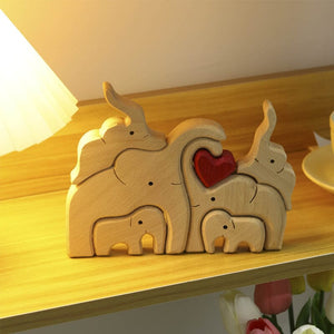 Wooden Elephant Family Puzzle
