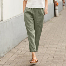 Load image into Gallery viewer, Plain Cotton Linen Casual Pants for Women