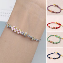 Load image into Gallery viewer, Peach Blossom Adjustable Braided Bracelet