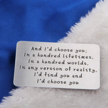 Load image into Gallery viewer, Anniversary Gifts for Couples, Long Distance Deployment Wallet Card for Him