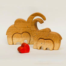 Load image into Gallery viewer, Wooden Elephant Family Puzzle