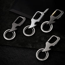 Load image into Gallery viewer, Multifunctional Pendant Bottle Opener Metal Double Ring Key Chain