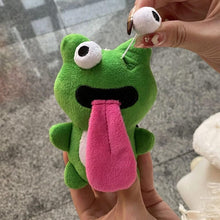 Load image into Gallery viewer, Cute Plush Animal Keychain Sticking out Tongue Frog