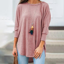 Load image into Gallery viewer, Loose Crew Neck Hem Irregular Solid Color T-Shirt
