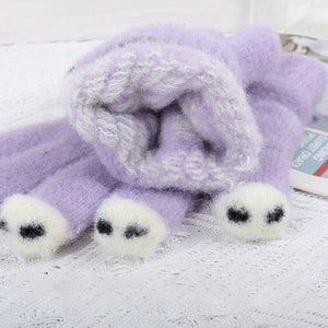 Cute Wool Knitted Gloves