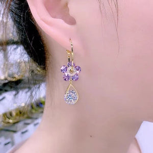 Fashion Flower Crystal Earrings