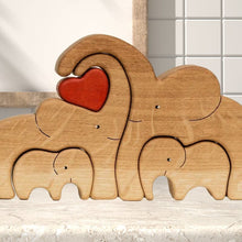 Load image into Gallery viewer, Wooden Elephant Family Puzzle