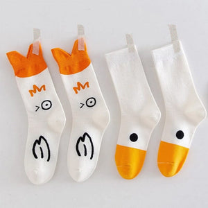 Duck Printed Cartoon Cute Socks