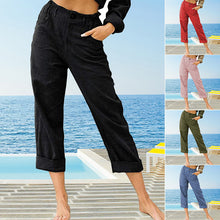 Load image into Gallery viewer, Women&#39;s High Waist Casual Cotton Linen Trousers