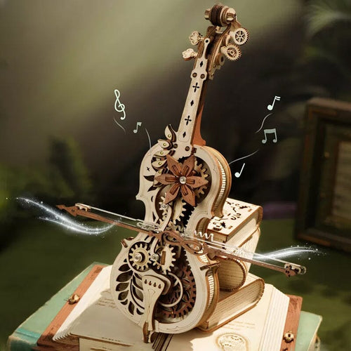 Valentine's Day Pre-Sale 50% OFF- Wooden Assembled Cello Music Box