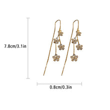 Load image into Gallery viewer, Flower Long Tassel Earrings