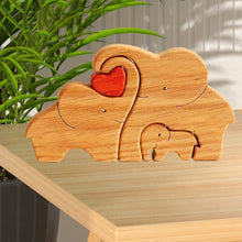 Load image into Gallery viewer, Wooden Elephant Family Puzzle