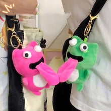 Load image into Gallery viewer, Cute Plush Animal Keychain Sticking out Tongue Frog