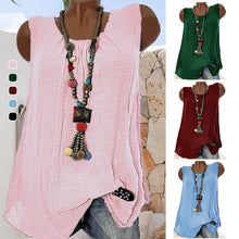 Load image into Gallery viewer, Comfortable Casual Round Neck Sleeveless T-Shirt