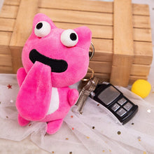Load image into Gallery viewer, Cute Plush Animal Keychain Sticking out Tongue Frog