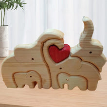 Load image into Gallery viewer, Wooden Elephant Family Puzzle
