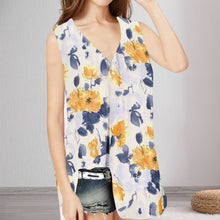 Load image into Gallery viewer, Loose Floral Print V-Neck Tank Top T-Shirt