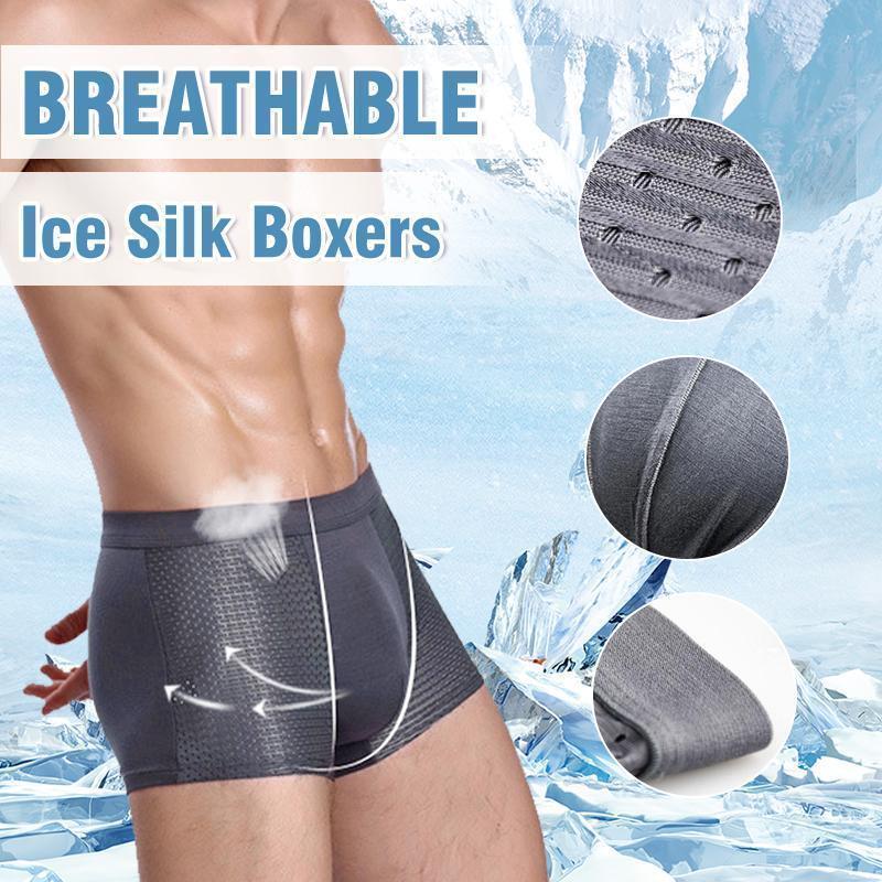Breathable Men Ice Silk Boxer, Honeycomb Ventilation Design
