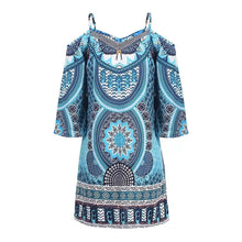 Load image into Gallery viewer, Printed Crew Neck Slip Dress