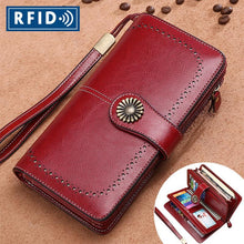 Load image into Gallery viewer, Long retro phone wallet -Cow Leather