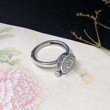 Load image into Gallery viewer, Buddhist Tibetan Prayer Wheel Ring OM Mantra Lotus Floral Ring