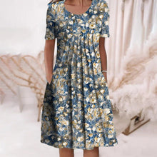 Load image into Gallery viewer, Floral Crew Neck Midi Shift Dress