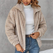 Load image into Gallery viewer, Cropped Plush Cardigan With Lapels