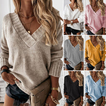 Load image into Gallery viewer, Women's Solid Color Pullover Sweater