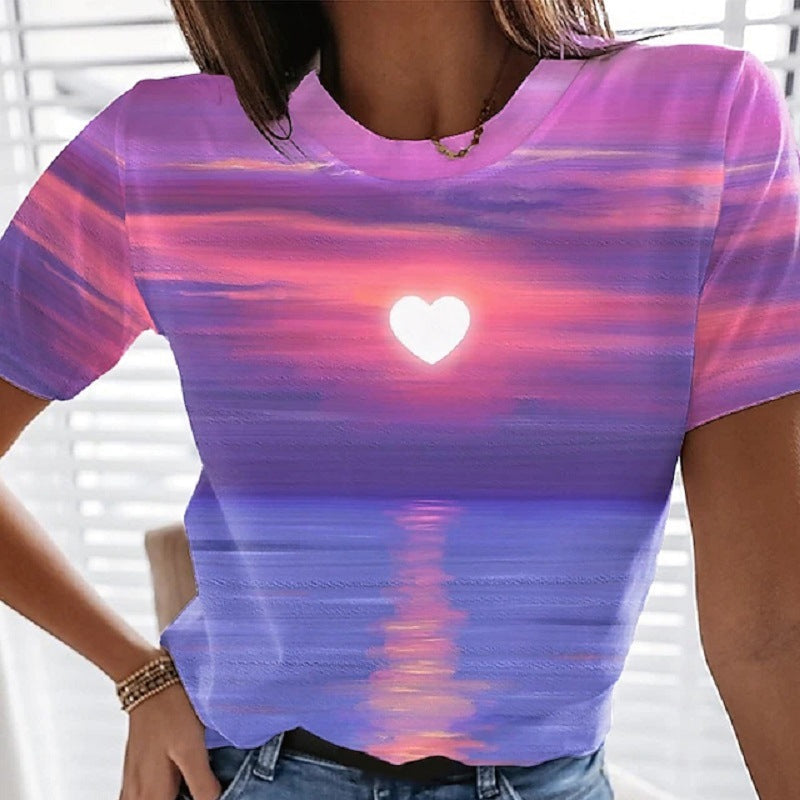 Women's Casual Weekend 3D Printed Painting T-shirt