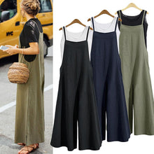 Load image into Gallery viewer, Summer Ladies Casual Loose Solid Tank Jumpsuit