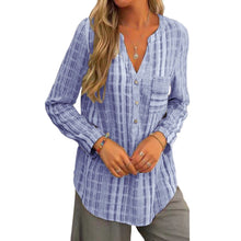 Load image into Gallery viewer, Striped Casual V-Neck Long Sleeve Shirt