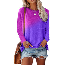 Load image into Gallery viewer, Casual Tie Dye Print Pocket Long Sleeve T-Shirt