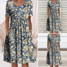 Load image into Gallery viewer, Floral Crew Neck Midi Shift Dress