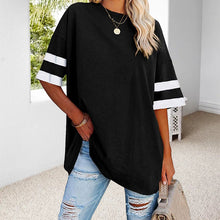 Load image into Gallery viewer, Loose Crew Neck Contrast T-Shirt