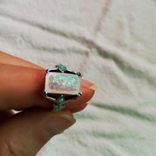 Load image into Gallery viewer, Vintage Inlaid Square Opal Ring